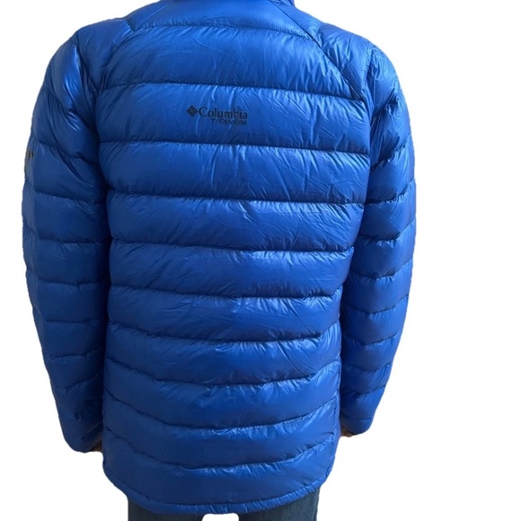 Columbia Titanium Arctic Crest Men Down Jacket Mountain Blue Medium M - Picture 5 of 6